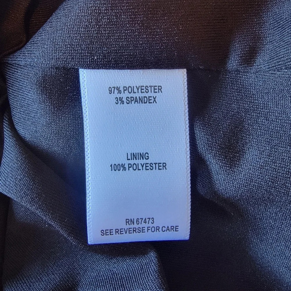 NWT Taylor Dress Black Crepe Long Puff Sleeves V Neck Style 5803 M. Size 6 - Picture 10 of 14